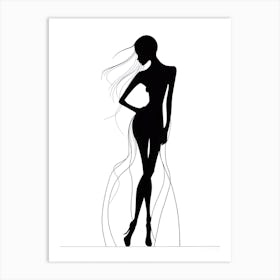 Line Art Woman Body 18 Art Print