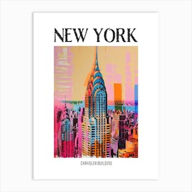 Chrysler Building New York Colourful Silkscreen Illustration 1 Poster Art Print