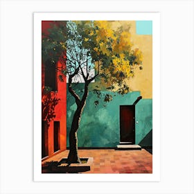 Tree In The Courtyard, Mexico Art Print