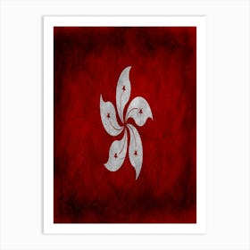 Hong Kong Flag Texture Art Print