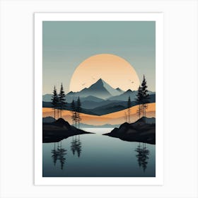 Sunset In The Mountains 11 Art Print