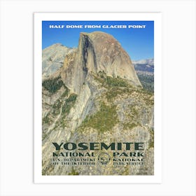 Vintage WPA-style Yosemite National Park - Half Dome Poster Art Print