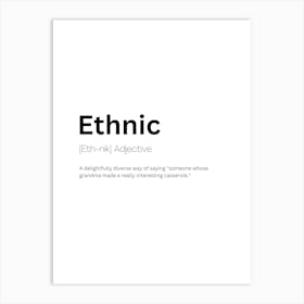 Ethnic Definition Meaning Poster