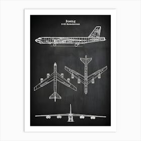 B 52 Airplane Decor Aircraft Decor Plane Decor Airplane Art Airplane Print Airplane Blueprint Airplane Art Vab521 Art Print