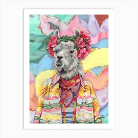 Desert Llama Art Print