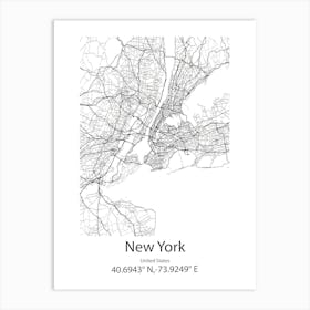 New York,United States Minimalist Map Poster