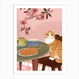 Cat And Churros 4 Art Print