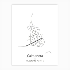 Caimanera,Cuba Minimalist Map Art Print