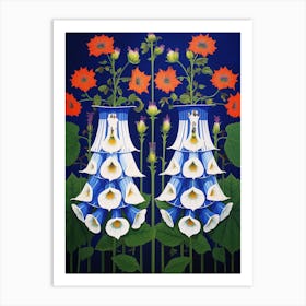 Flower Motif Painting Canterbury Bells 1 Art Print