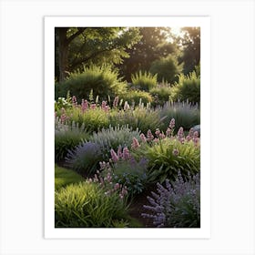 Garden At Sunset Art Print