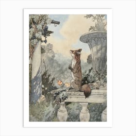 Fox In The Garden 1 Art Print