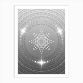 Geometric Glyph in White and Silver with Sparkle Array n.0066 Art Print