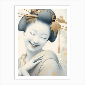 Japan Traditional Geisha Illustration By Ad 114 Art Print