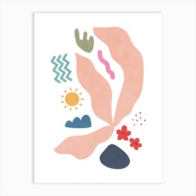 Tropical Foliage Shapes Art Print