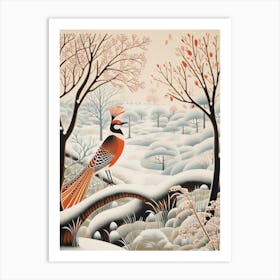 Winter Bird Painting Pheasant 5 Art Print