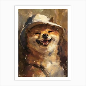 Oil Painting Smiling Shiba Inu 18 Art Print