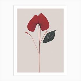 Red Trillium Wildflower Simplicity Art Print
