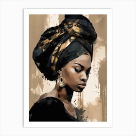 African Woman In Turban 8 Art Print