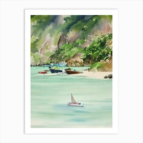 Phuket Thailand Watercolour Tropical Destination Art Print