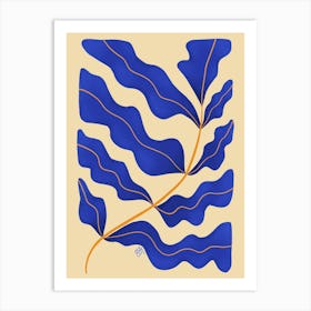 Blue Leaf Art Print
