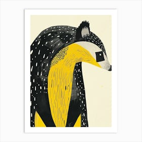 Yellow Badger 3 Art Print