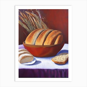 Amaranth Bread Bakery Product Acrylic Painting Tablescape Art Print