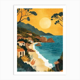 A Boho Style Illustration Of Ibiza Art Print