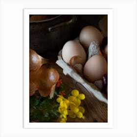 Eggs And Flowers 7 Art Print