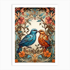 Default Stylized Colorful Design Of Birds In Art Nouveau Style 1 (1) Art Print