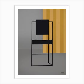 Minimal – Black  Bauhaus Chair Art Print