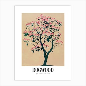 Dogwood Tree Colourful Illustration 4 Poster Art Print