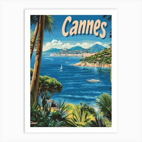 Aihrgdesign A Retro Travel Poster For Cannes Featuring The Sc Efd46301 0bd5 4393 9fe3 296d3f6c48c5 1 Art Print