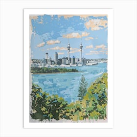 Travel Poster Happy Places Auckland 1 Art Print