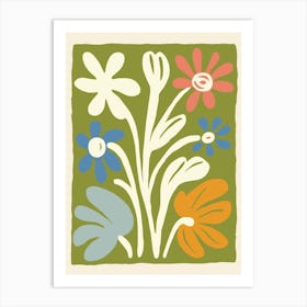 Flowers In A Square 1 Art Print