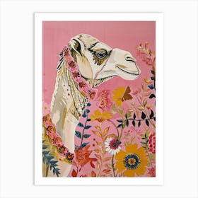 Floral Animal Painting Camel 2 Art Print