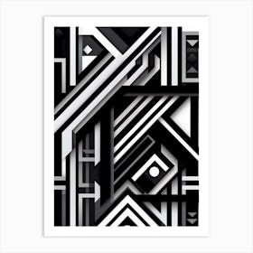 Technology Abstract Geometric Pattern 15 Art Print