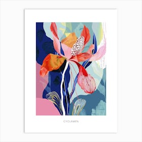 Colourful Flower Illustration Poster Cyclamen 4 Art Print