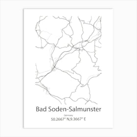 Bad Soden Salmunster,Germany Minimalist Map Art Print