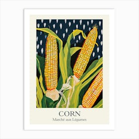 Marche Aux Legumes Corn Summer Illustration 4 Art Print