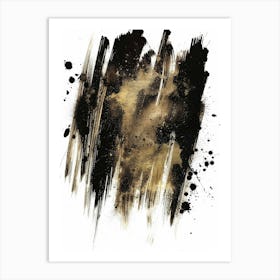 Gold And Black Abstract Painting 135 Art Print