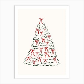 Christmas Tree with Bows Poster Art Print