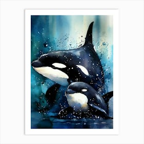 Orca Whales animal Art Print