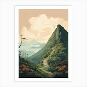 Haiku Stairs Hawaii 1 Hiking Trail Landscape Art Print
