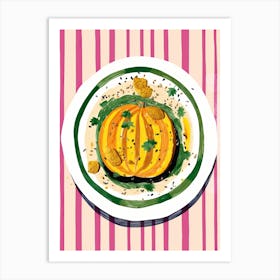 A Plate Of Pumpkins, Autumn Food Illustration Top View 26 Art Print