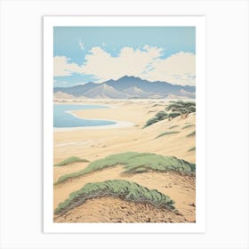 Tottori Sand Dunes In Tottori, Ukiyo E Drawing 2 Art Print