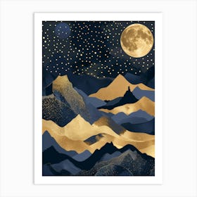 Moonlight In The Mountains 9 Art Print