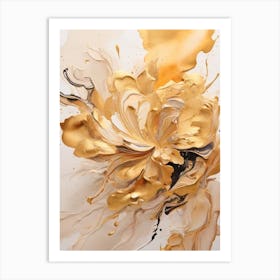 Gold Splatter Painting Art Print