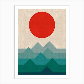 Geometric sunset 1 Art Print