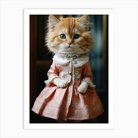 Cute Cat In A Dress Art Print