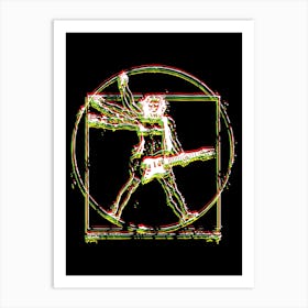 Vitruvian Rocker Guitar Art Design Art Print